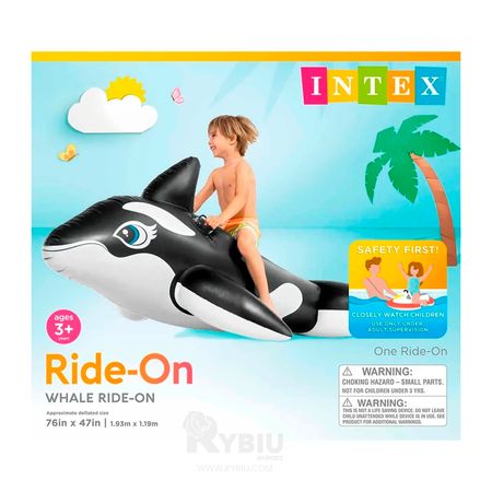 Gran Inflable de Ballena Negro con Blanco