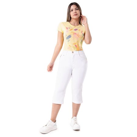 Cropped Drill Stretch Pionier Diana  Blanco 32