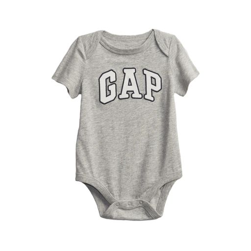 Body Baby Gap Color Gris con Logo Gap 100 Algod n Manga Corta