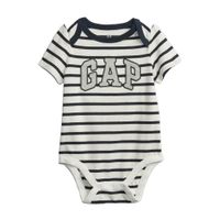 Baby Gap Body a Rayas con Logo Gap 100% Algodón Manga Corta para Bebé Niño