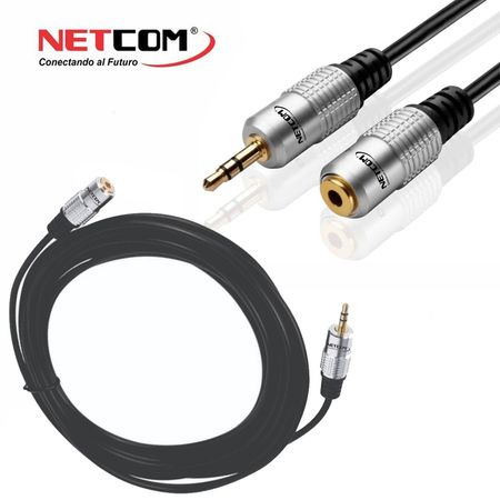 Cable Extension Plug 3.5mm Macho a Plug 3.5mm Hembra 1.8 Metros Netcom