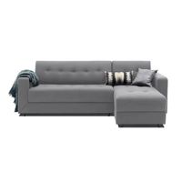Seccional Derecho Rusia Iker Gris Plata + 4 Cojines Decorativos