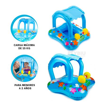 Flotador Salvavidas Inflable para Bebe con Techo