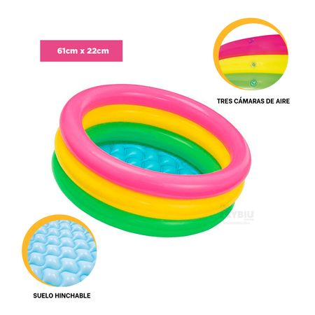 Piscina 3 Aros para Niños Multicolor