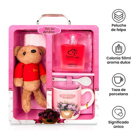 Combo Día del Amor Peluche Perfume Taza