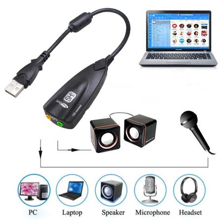 Tarjeta de Sonido Externa Usb 7.1 USB a Audio y Micrófono Trautech