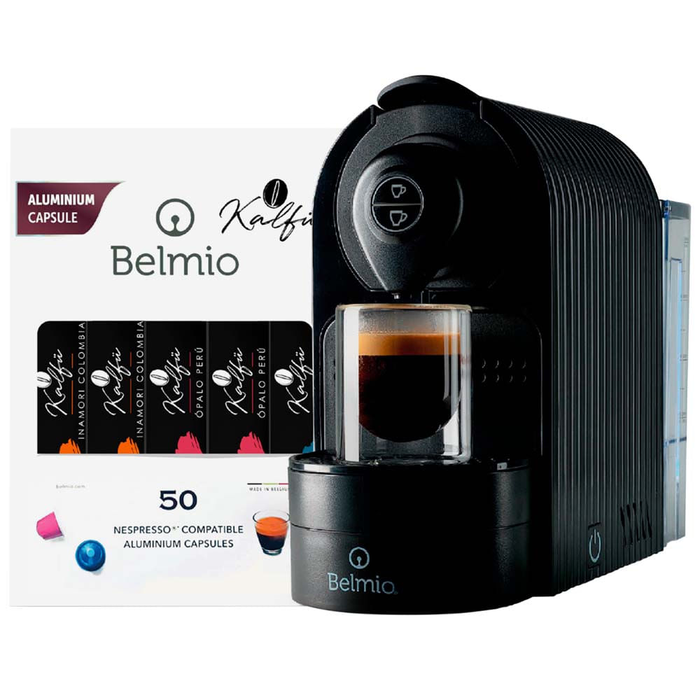 Cafetera BELMIO 0.8L BRAVISSIMA Negro + Pack Originario 50 cápsulas Kalfu |  plazaVea - Supermercado