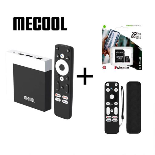 Mecool KM7 Plus + funda negra protectora para mando y Memoria 32GB Kingston