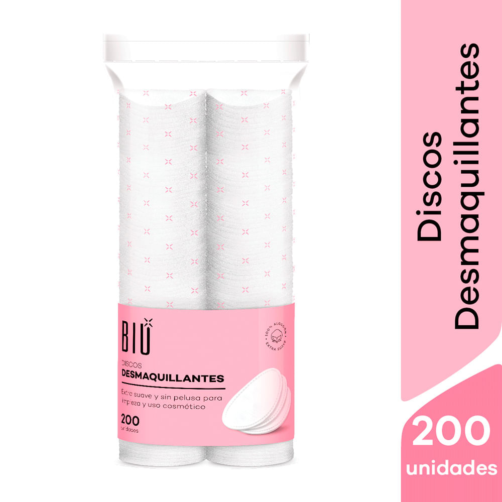 Discos Desmaquillantes Biu de Algodón - Bolsa 200 UN