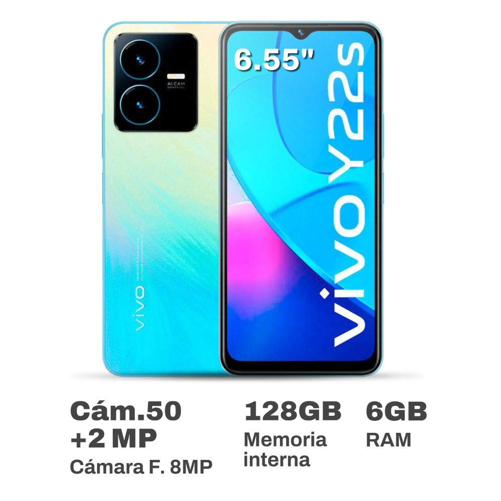 Celular Vivo Y22S 6.55"" 6GB RAM 128GB Cyan Verano