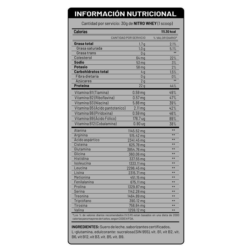 Proteína Universe Nutrition Nitro Whey 1200gr Vainilla + Shaker