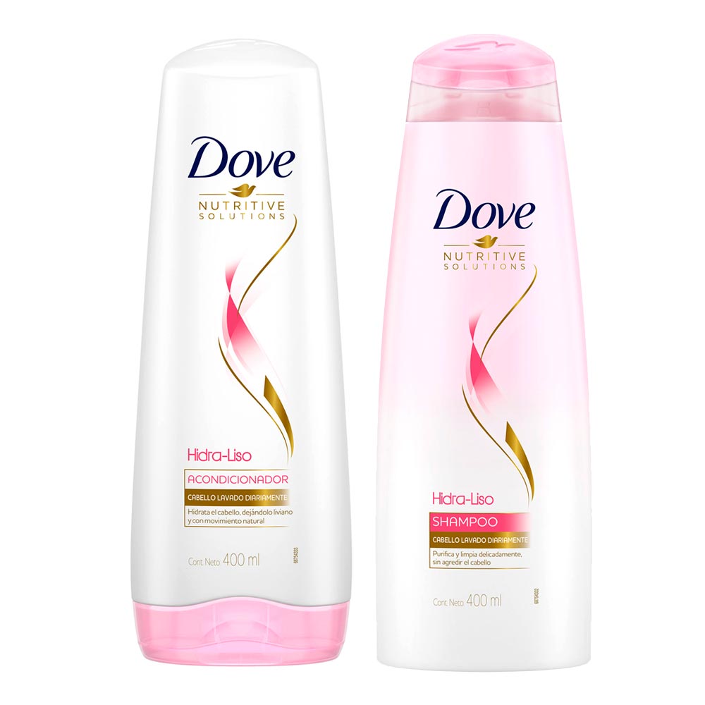 Pack Shampoo DOVE Hidra Liso Frasco 400ml + Acondicionador DOVE Hidra