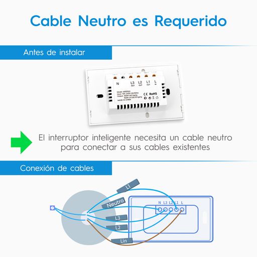 Interruptor Inteligente Wifi Doble Con/sin Neutro Homekit