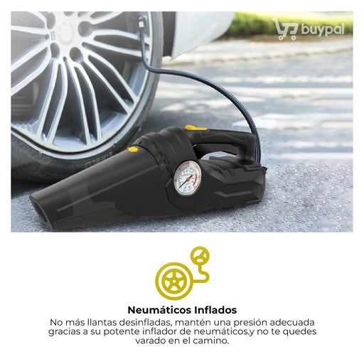 Aspiradora Para Auto Potente Con Inflador De Neumáticos – 2 en 1