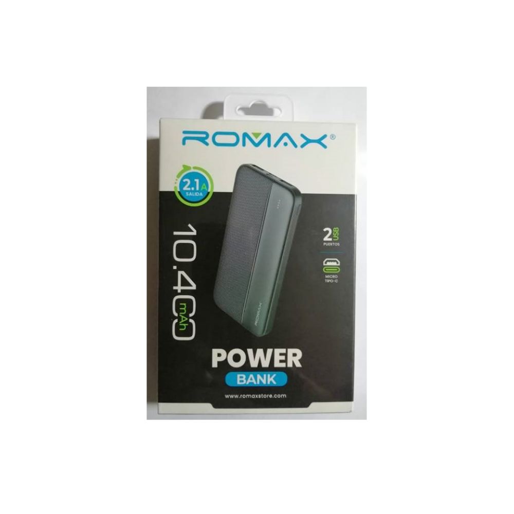 Power Bank Romax de 10.400 mAh con 2 Puertos USB TCP0143
