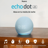 Echo Dot  5ta Gen con Reloj Azul