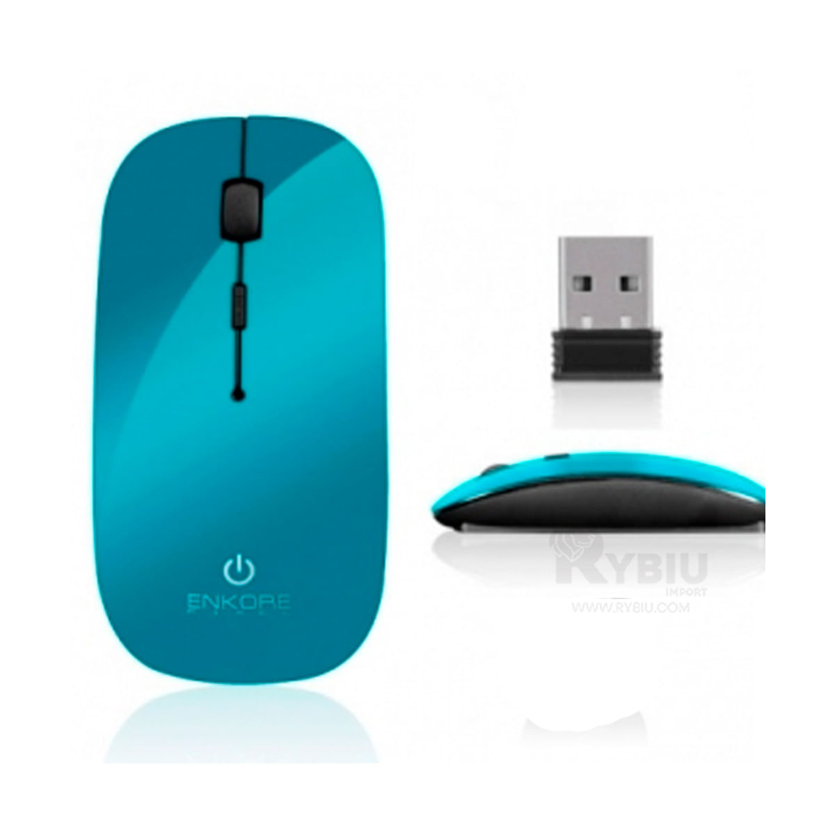 Mouse Enkore Pixel Inalambrico Celeste