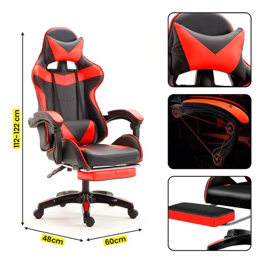 Sillón Gamer Pro Negro / Rojo