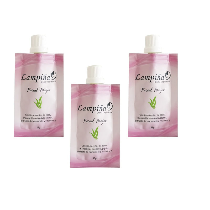 Crema Depiladora Facial  Lampiña 15 Gramos 3 Unidades