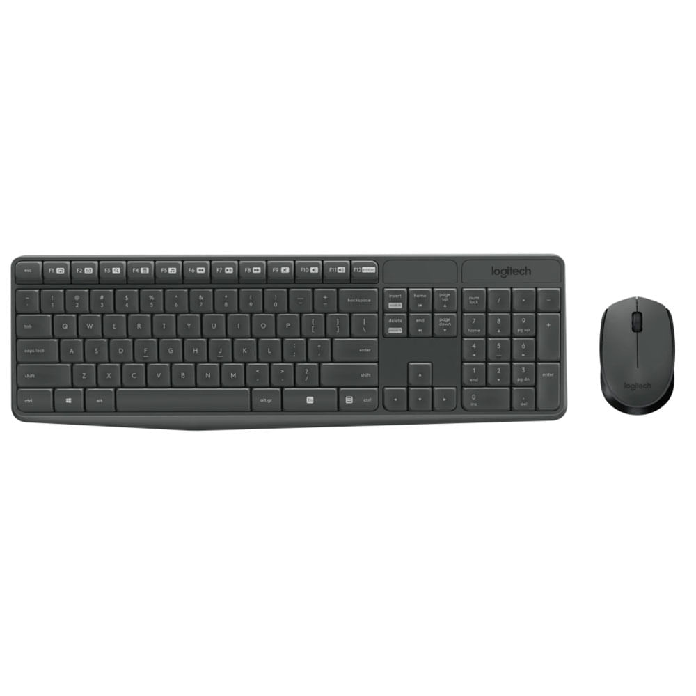 Teclado Logitech Mouse Mk235 Wireless Usb Sp Black