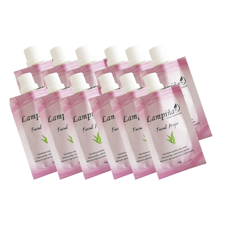 Crema Depiladora Facial  Lampiña 15 Gramos 12 Unidades