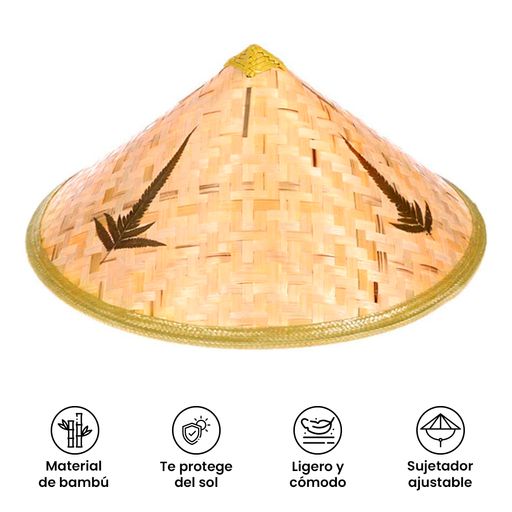 Sombrero Chino de Bambú Protector Solar