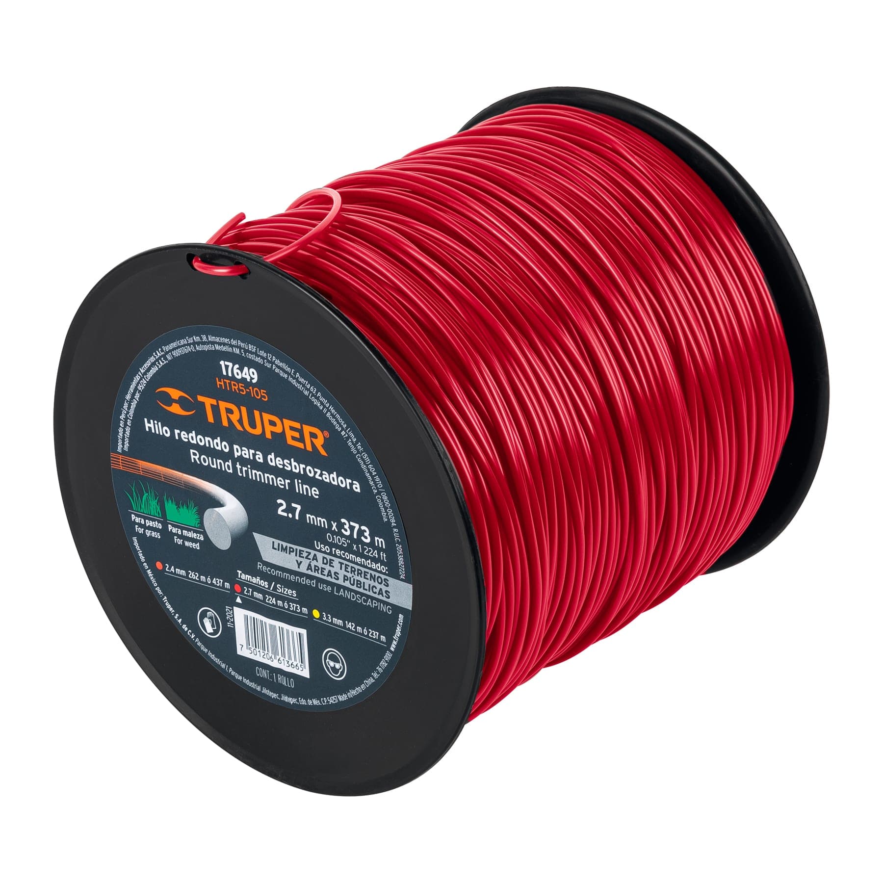 Hilos redondos 5 lb para desmalezadora 2.7 mm Truper 17649