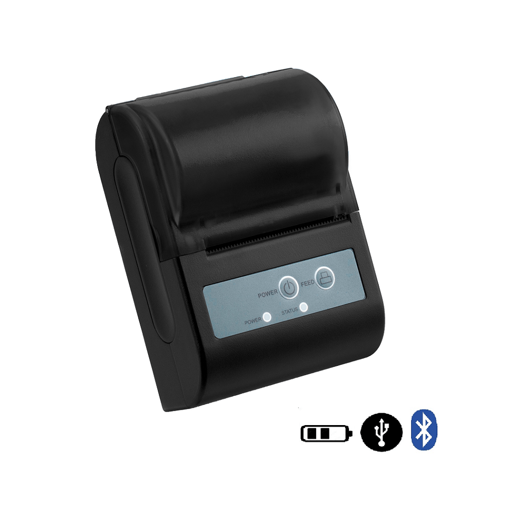 Impresora ticketera térmica portátil 57mm 58mm USB Bluetooth con sujetador