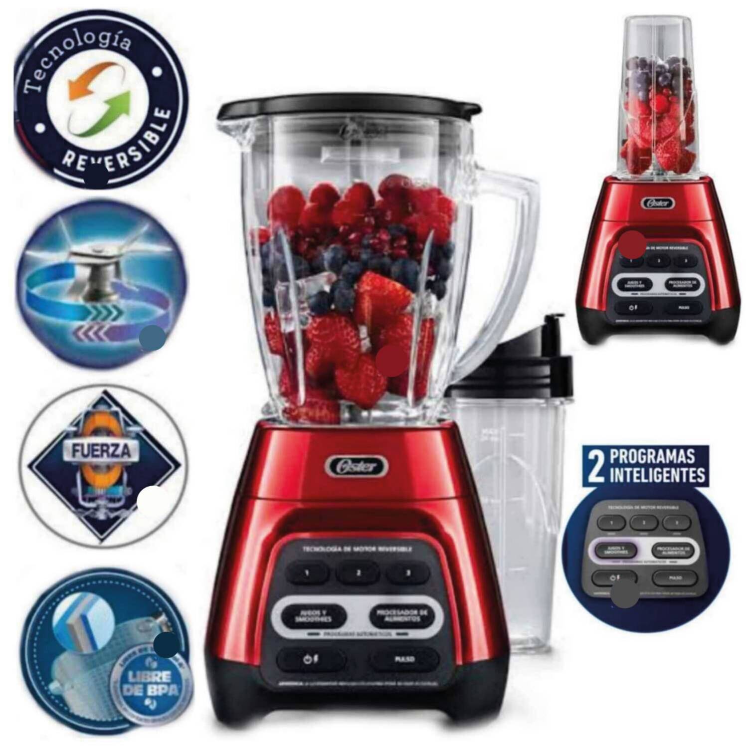 Licuadora Oster Tecnología Reversible 1.5L Blstpyg1210Rbg
