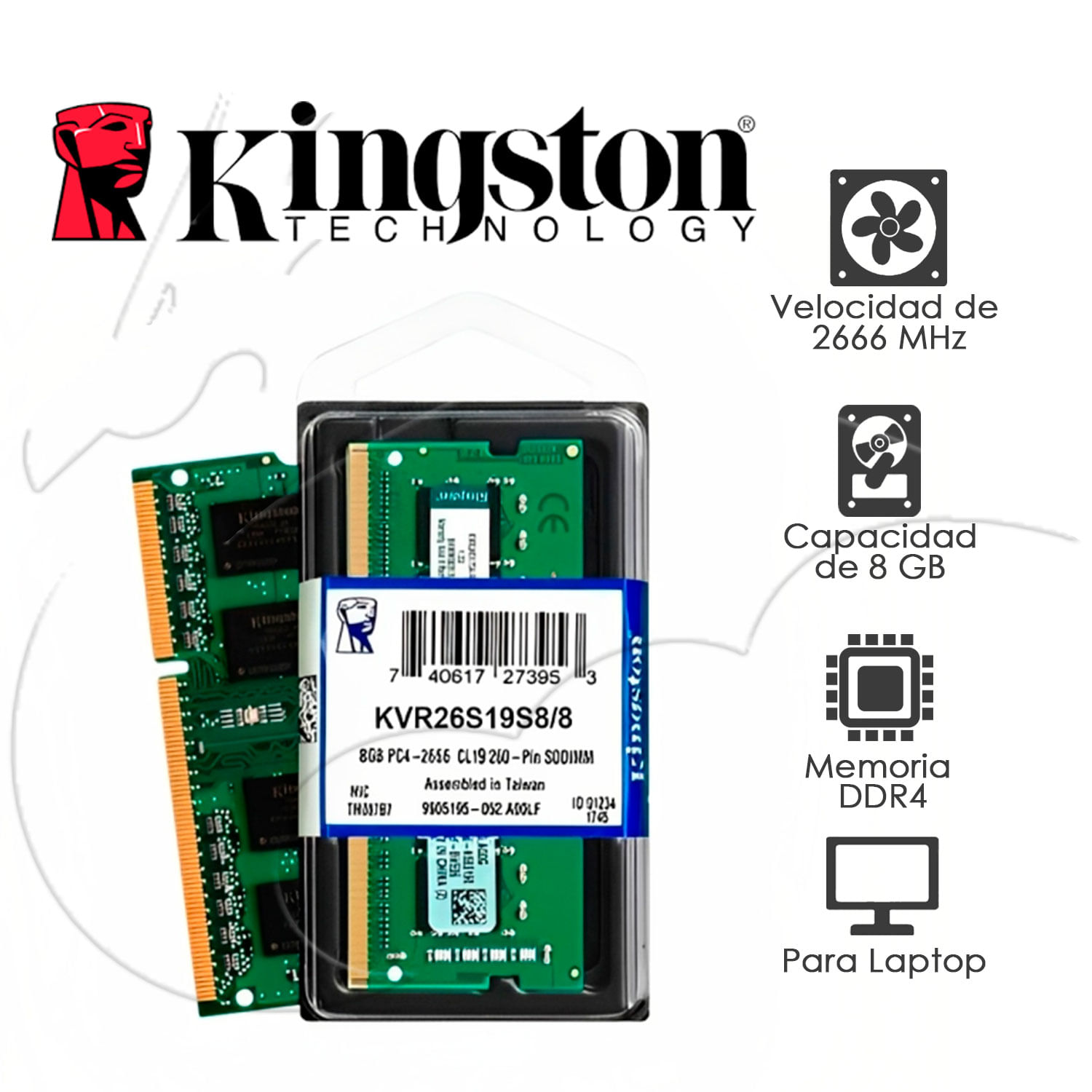 MEMORIA RAM LAPTOP DDR4 2666MHZ 8GB KINGSTON