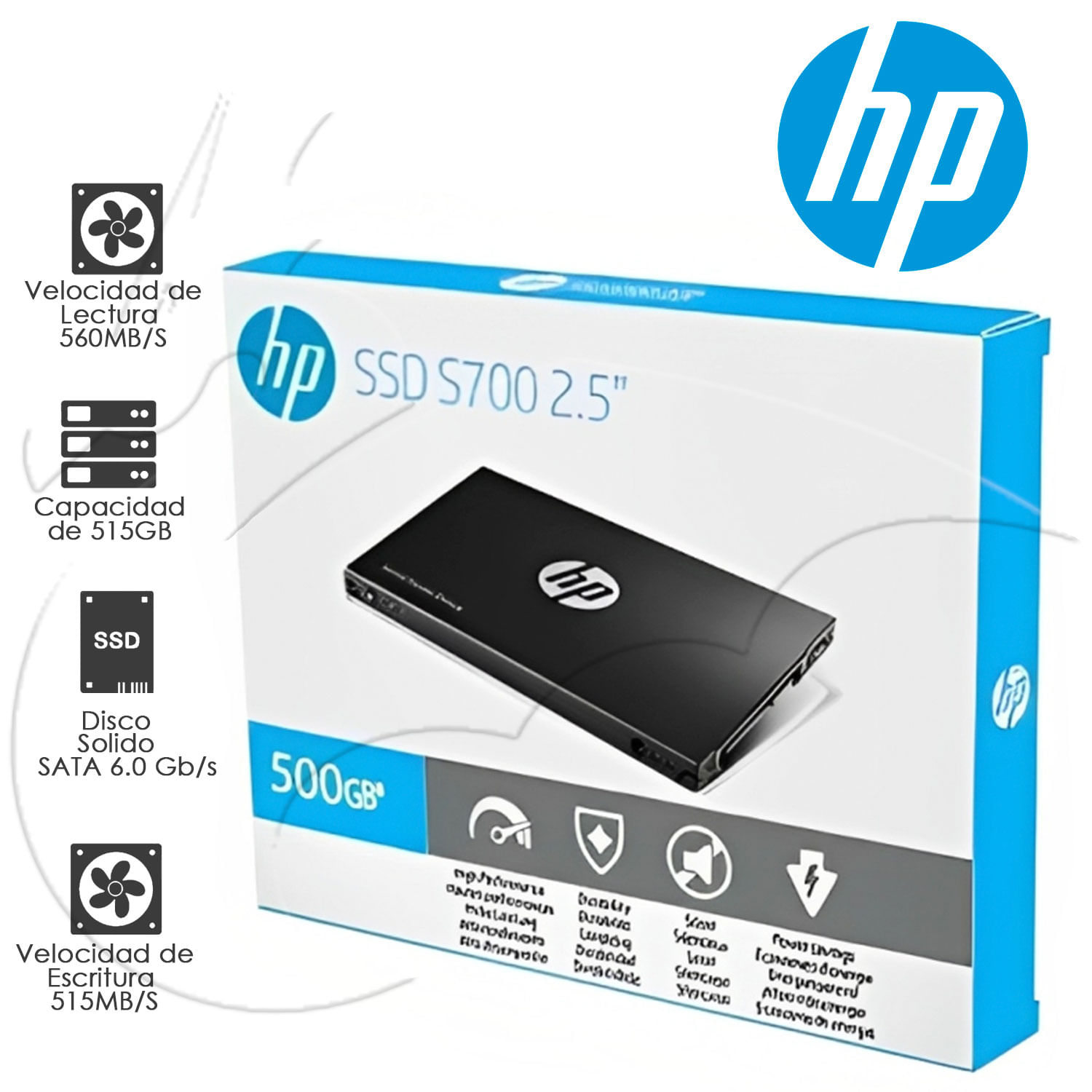 SSD HP S700, 500GB, SATA 6.0 GB/S, 2.5", 7MM.