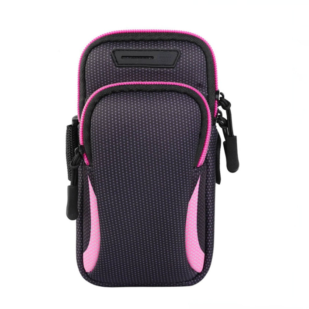 Bolso Porta Celular Deportivo Brazo Brazalete con Correa Cel Borde Rosado