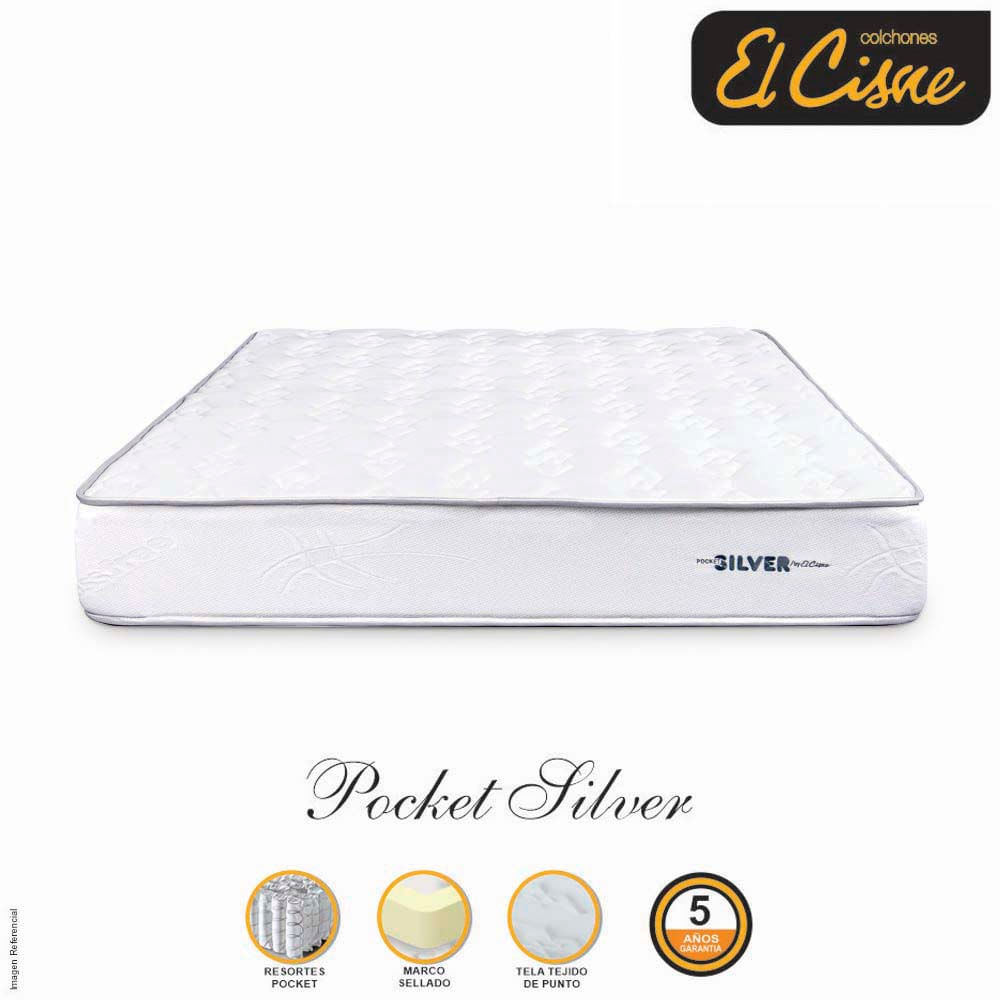 Colchón EL CISNE Pocket Silver 1.5 Plazas