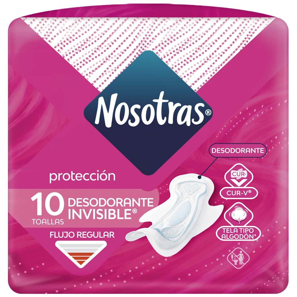 Toallas Higiénicas Nosotras Invisible Desodorante Paquete 10un Plazavea Supermercado 5743