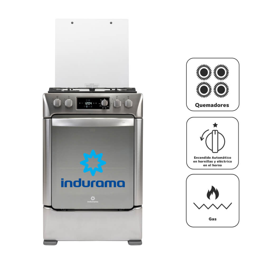Cocina a Gas INDURAMA 4 Quemadores Ibiza Zafiro Croma
