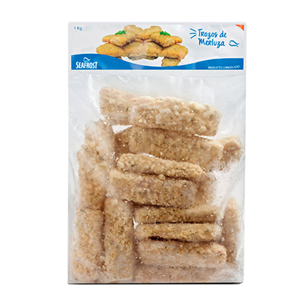 Trozos de Merluza Empanizada SEAFROST Bolsa 1Kg
