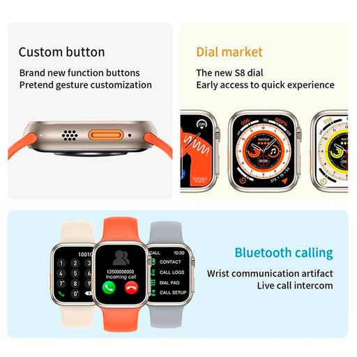 Klack S8 ULTRA PLUS Reloj Smartwatch Naranja + Klack Pro 6S Auriculares  Bluetooth