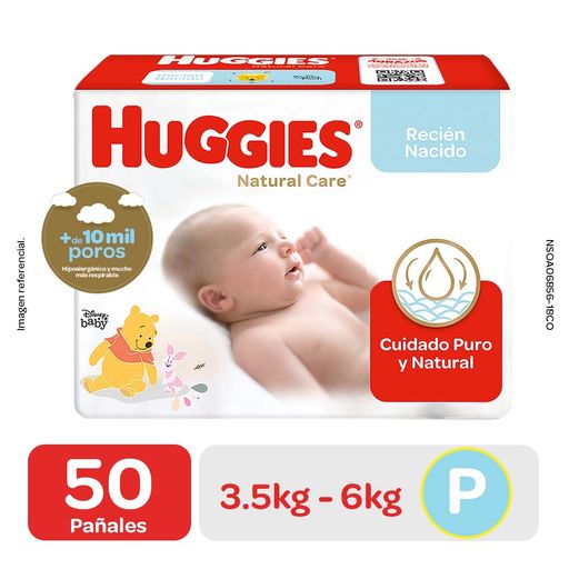Pañales Bebé HUGGIES Care Primeros Días Talla P Paquete 50un | - Supermercado