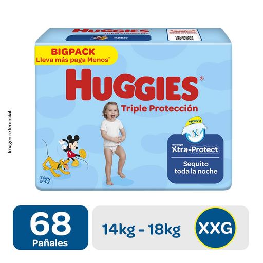 completar Reciclar el propósito Pañales para Bebé HUGGIES Triple Protección Talla XXG Paquete 68un |  plazaVea - Supermercado