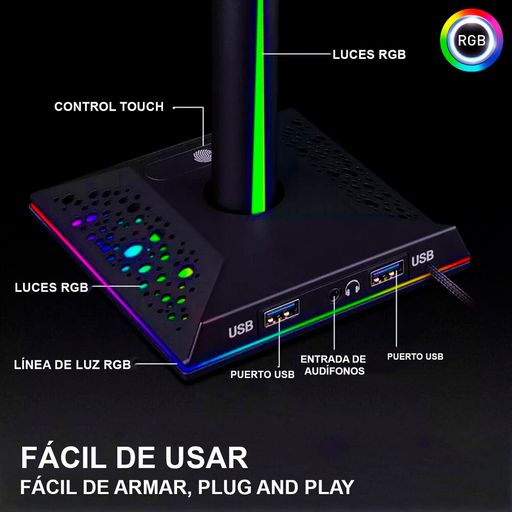 Audífonos Gamer D5000 PRO Luces RGB Free Fire Call of Duty PUGB – Dreizt  Gamer