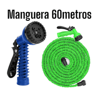 Manguera Expandible de 60 Metros con Pistola 7 Chorros