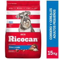 Alimento para Perro RICOCAN Adulto Pequeños Sabor Cordero y Cereales Bolsa 15Kg