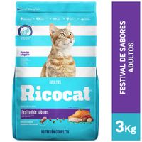 Alimento para Gato RICOCAT Adulto Festival de Sabores Bolsa 3Kg