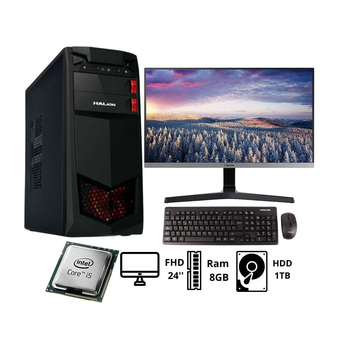 Computadora PC Intel Core I5 3.20 GHZ RAM 8GB HDD 1TB MONITOR DE 24'' FHD