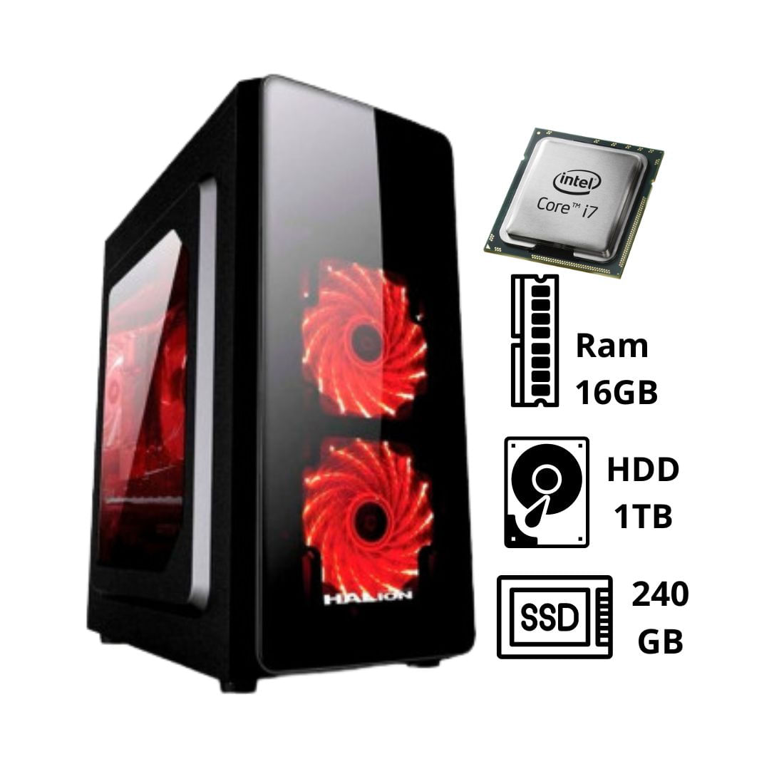 Computadora Pc Intel Core I7 3.4 GHZ RAM 16GB HDD 1TB SSD 240 GB