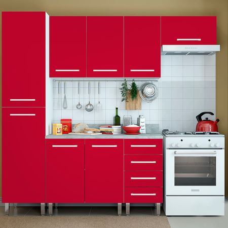 COMBO Muebles de cocina modulares 2.25 metros Rojo
