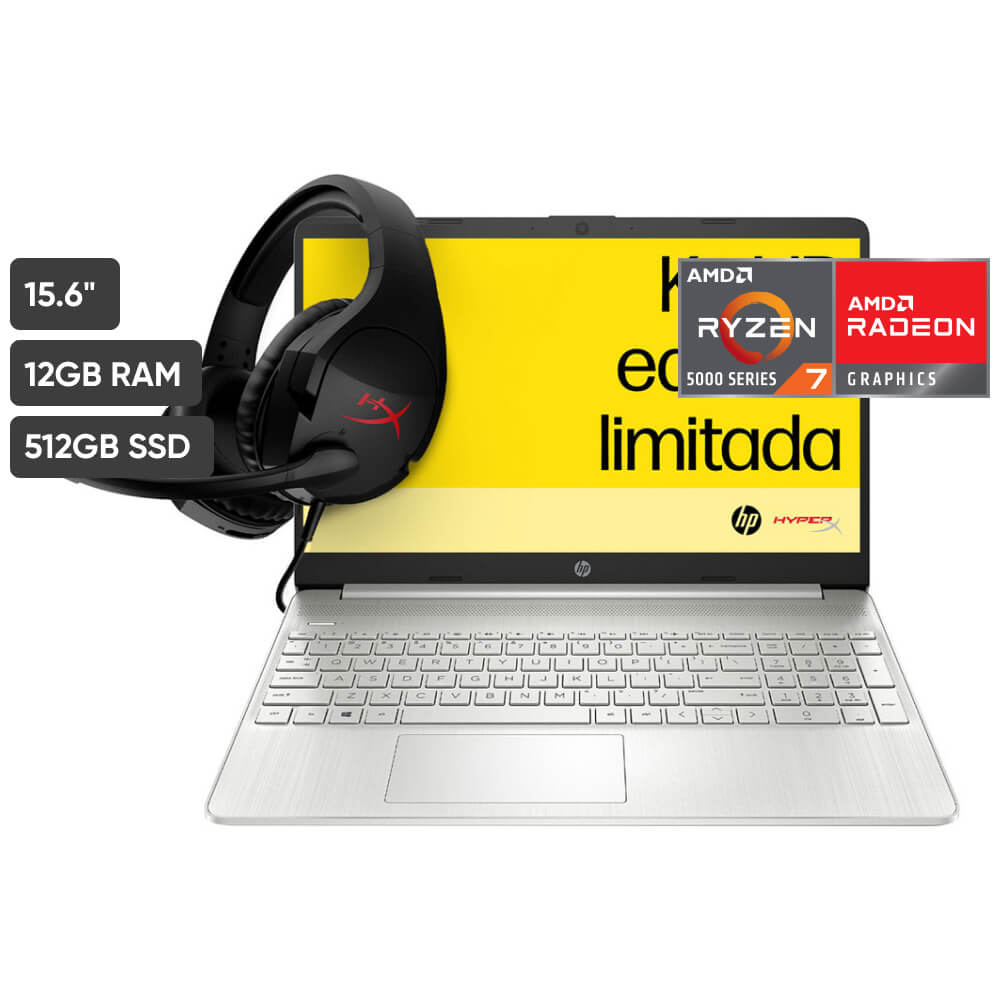 Laptop HP 15-ef2526la 15.6"" AMD Ryzen 7 (5000 series) 12GB 512GB SSD