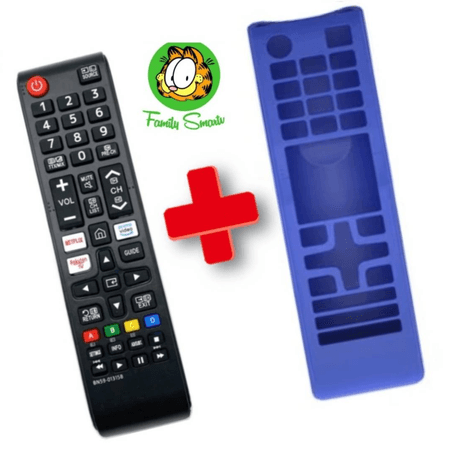 Control Remoto Compatible con TV Samsung Smart Botón Netflix Amazon Funda Azul