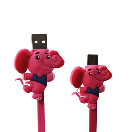 Cable Cargador Tipo USB-C Elefante Rosado