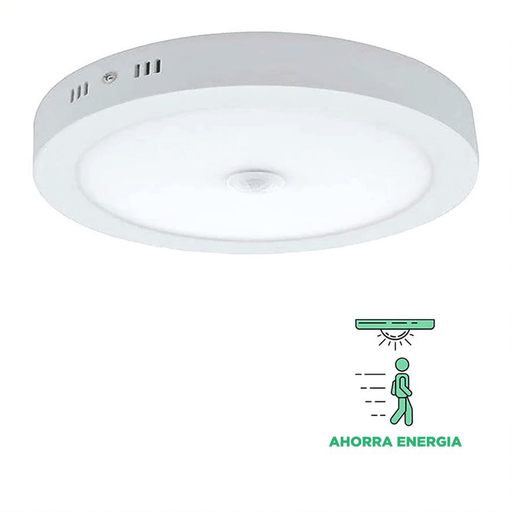 Luz led blanca reflector circular sensor de movimiento recargable